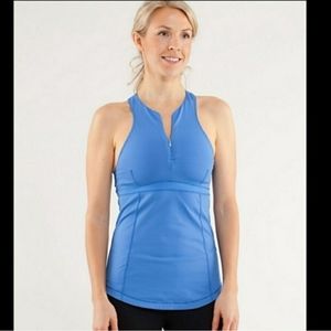 Lululemon rare blue zippy run tank!